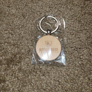 NWT! Baylor University Bears Bear Foundation Donor Wood Keychain Key ring